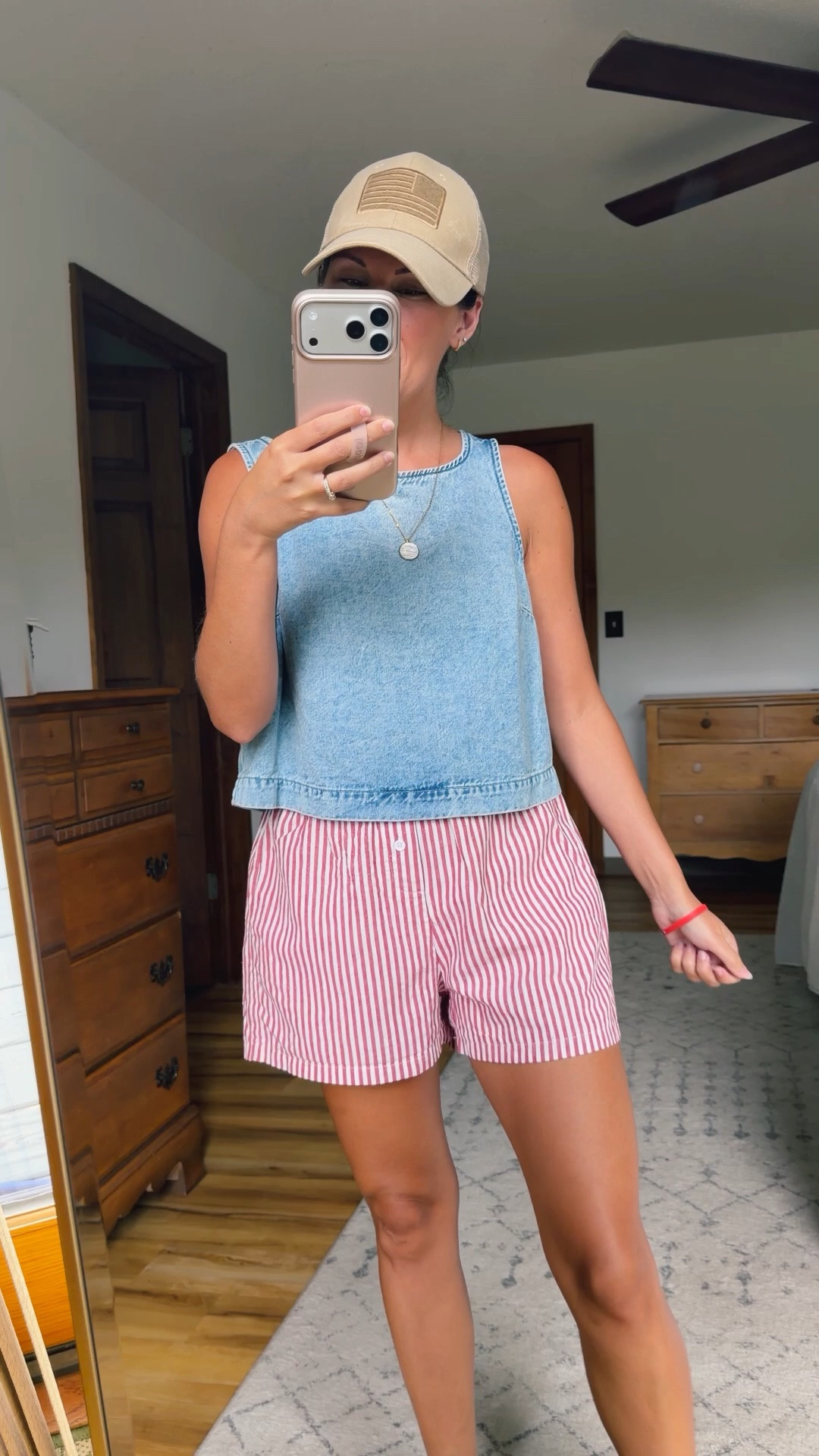 small in my bra, small in my tank (from last year! I linked this year’s version and similar ones!) small in my boxer shorts (red striped), and 36 in my Birkenstock sandals.

#LTKPetite #LTKSeasonal #LTKootd