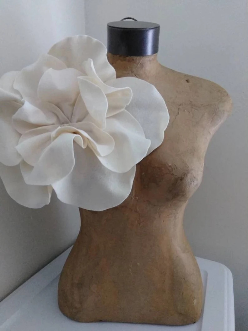 Easter, Mothers Day, DerbyEggshell Cream Felt Oversized Rosette Magnet Brooch Pin | Etsy (Global)