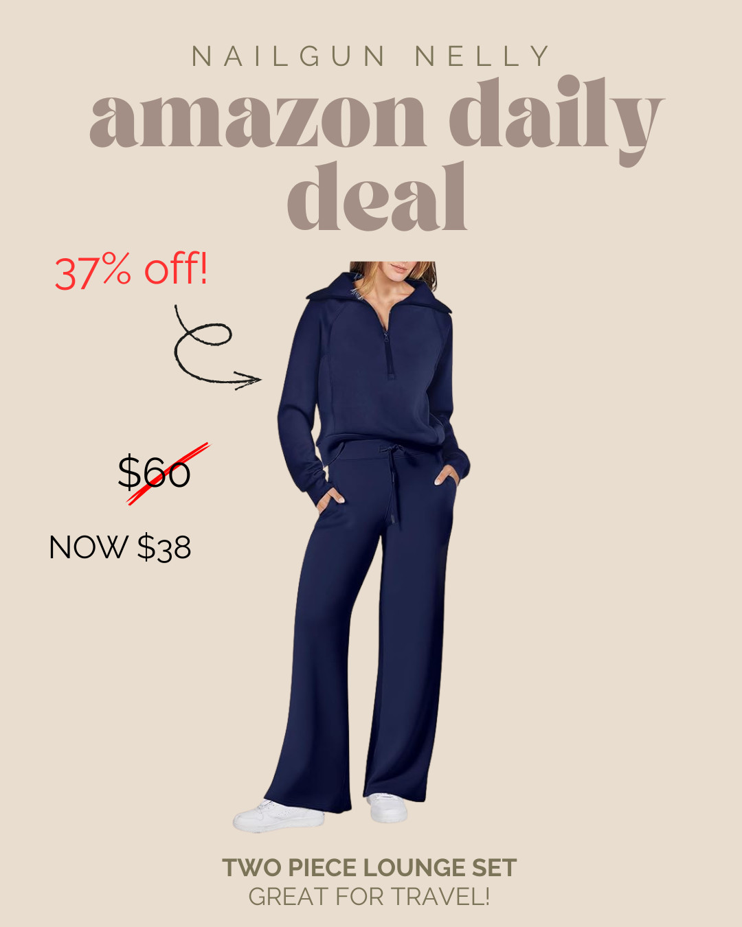 Amazon Deal of the Day! - two piece lounge set, great for travel and available in several colors! 

 

 #LTKActive #LTKSaleAlert #LTKTravel