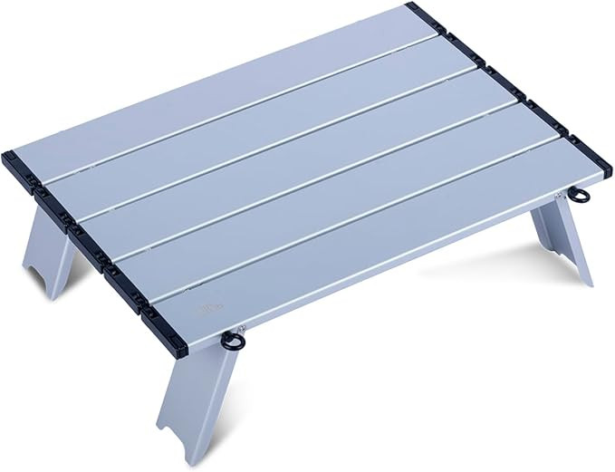 Ultralight Compact Mini Beach Picnic Folding Alu. Table with Carry Bag, Two Size (Silver - S) | Amazon (US)