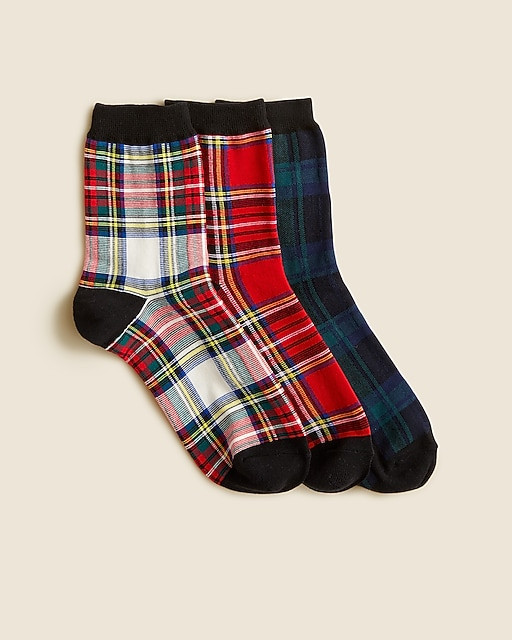 Tartan bootie socks three-pack | J. Crew US