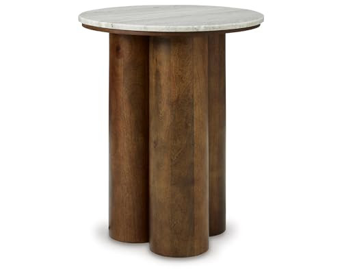 Signature Design by Ashley Henfield Accent Table, 18" W x 18" D x 23" H, Beige & Light Brown | Amazon (US)