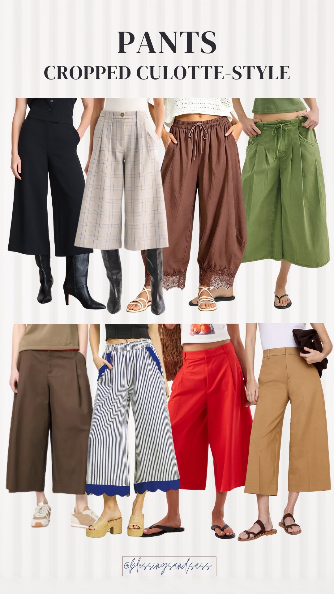 Cropped culotte pants are such a fun way to switch up your fall outfits! I rounded up a mix of tailored pairs, easy pull-on styles, and a few with fun details. Which pair would you wear? 🤎

Cropped pants, culotte pants, fall outfit ideas, wide leg pants, women’s fashion

#LTKSeasonal #LTKOver40 #LTKTall