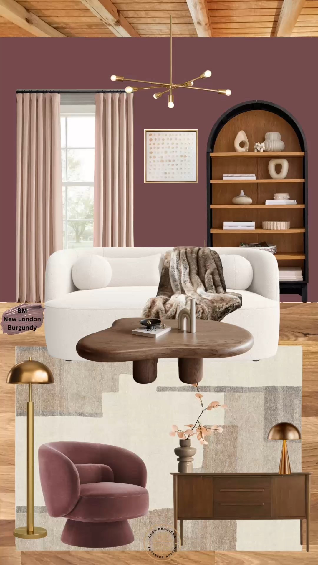 Beautiful Fall living room design! I love this loveseat from Wayfair, gorgeous organi coffee table, brass lighting, neutral rug, abstract wall art, velvet curtains (more colors available). #homedecor #livingroom #falltrends 

#LTKFamily #LTKSeasonal #LTKHome