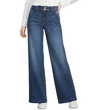 KUT from the Kloth Jodi Soft Stretch Denim High Rise Wide Leg Patch Pocket Jeans - 4 | Dillard's