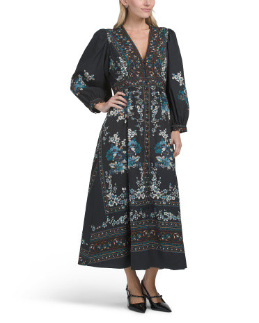 V-neck Printed Maxi Dress | TJ Maxx