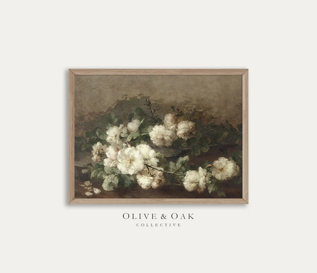 Neutral Wall Art / Flower Painting / Floral Art Print / Earth - Etsy | Etsy (US)