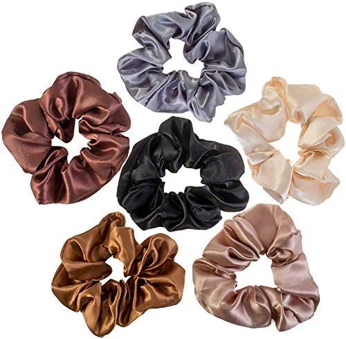 VAGA Cute Scrunchies For Hair 6 Colors Set, Our Hair Scrunchies Hair Elastics Ponytail Holder Pac... | Amazon (US)