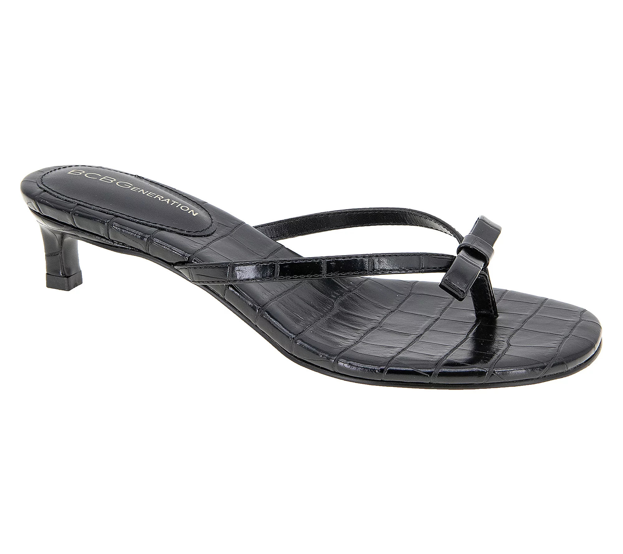 BCBGeneration Zia Bow Kitten Heel Thong Sandal | QVC
