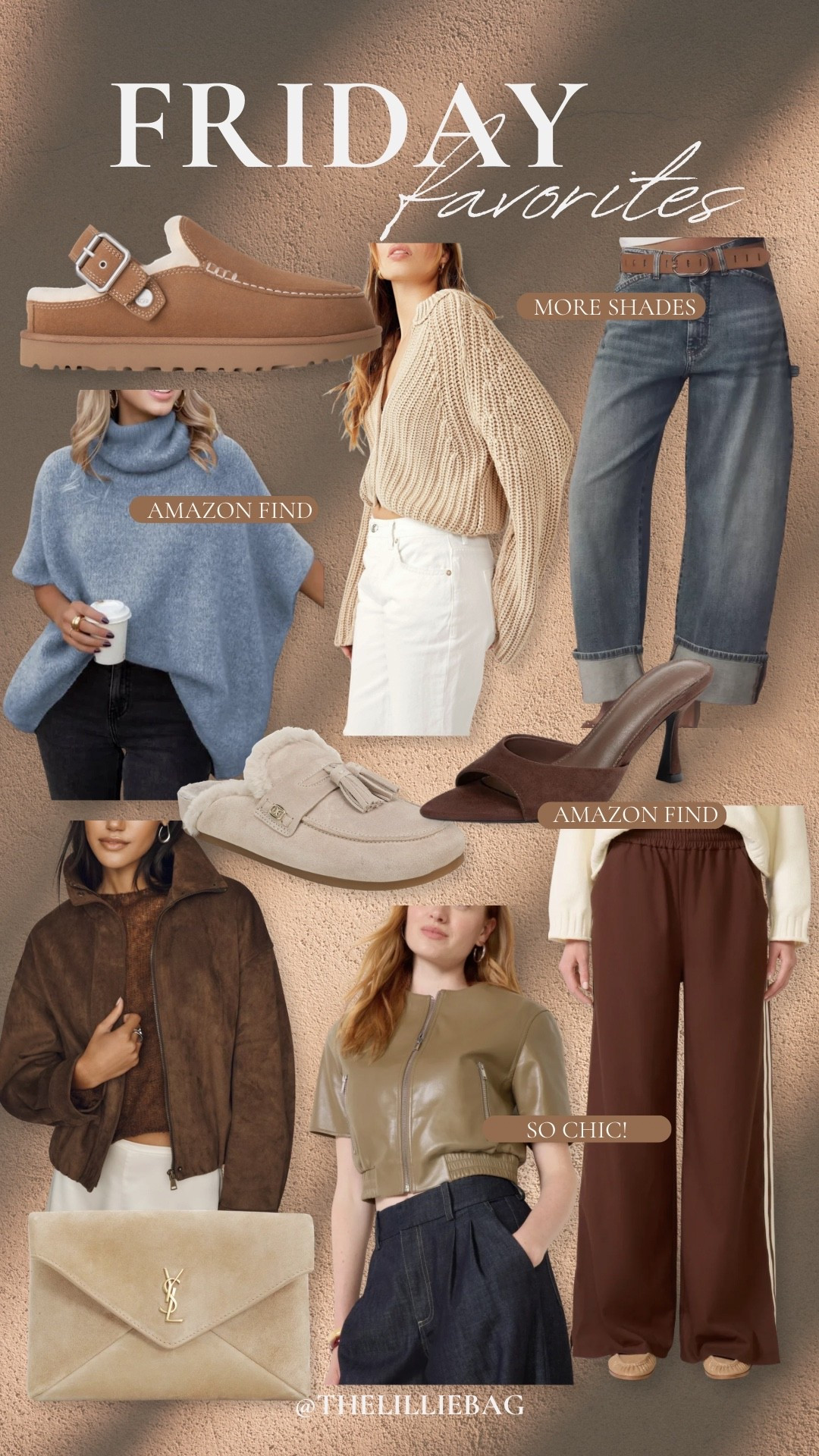 Friday favorites are leaning very fall this week 🤎🍂 Cozy knits, chocolate brown, suede, relaxed denim + the prettiest accessories. So many good pieces to start mixing into your wardrobe now and wear straight through fall!

Friday favorites, fall fashion 2026, fall outfit ideas, Amazon fashion finds, fall shoes, suede shoes, chocolate brown outfit, fall sweaters, fall jackets, women’s fall fashion, transitional outfits, fall accessories, casual fall style, elevated everyday style

#LTKootd #LTKSeasonal