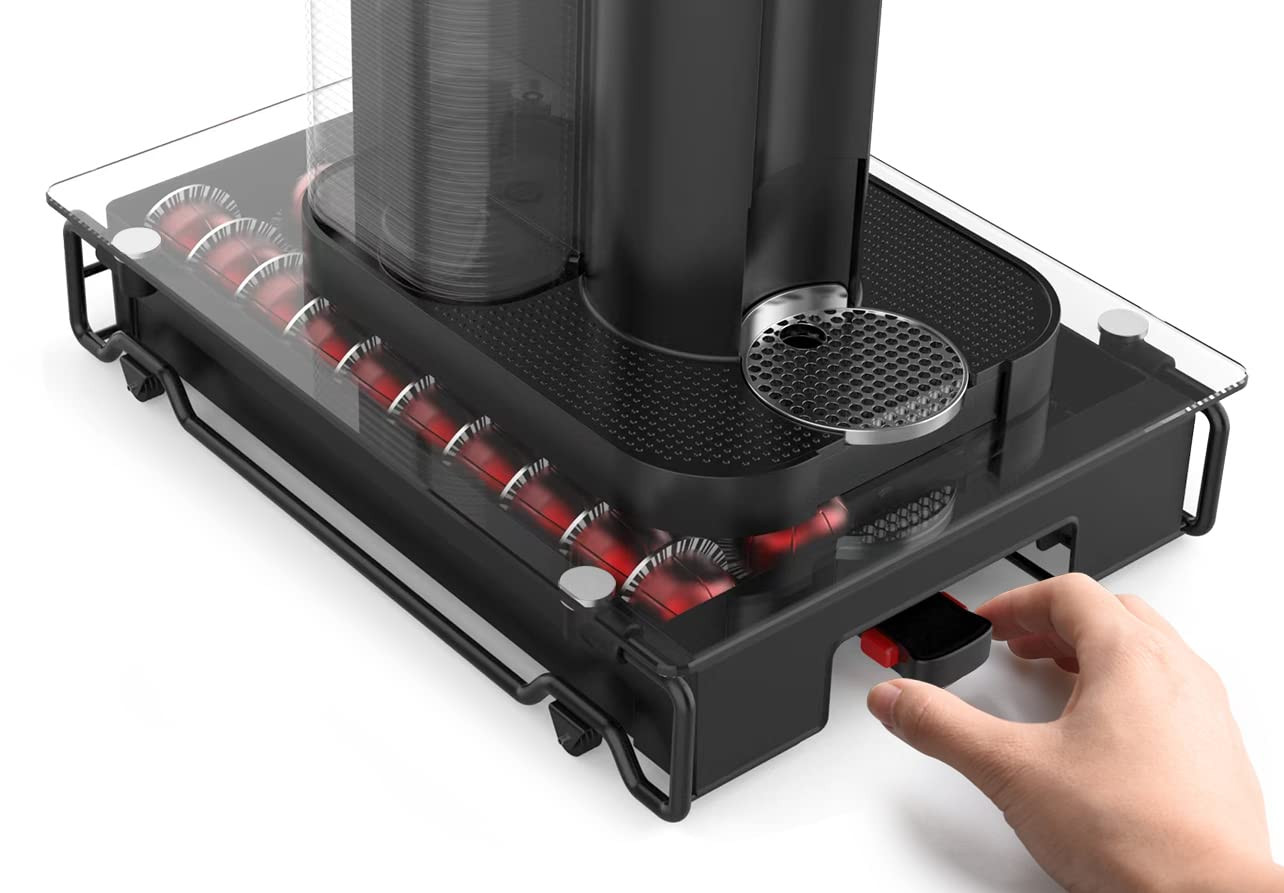 EVERIE Slider Glass Coffee Pod Drawer with Rollers & Brake Compatible with Nespresso Vertuoline C... | Amazon (US)