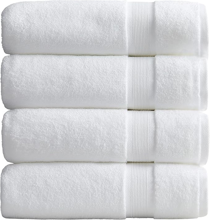 Springtree Home Luxury Bamboo Bath Towel Set of 4 | 35% Bamboo - 65% Zero Twist Cotton | Absorben... | Amazon (US)