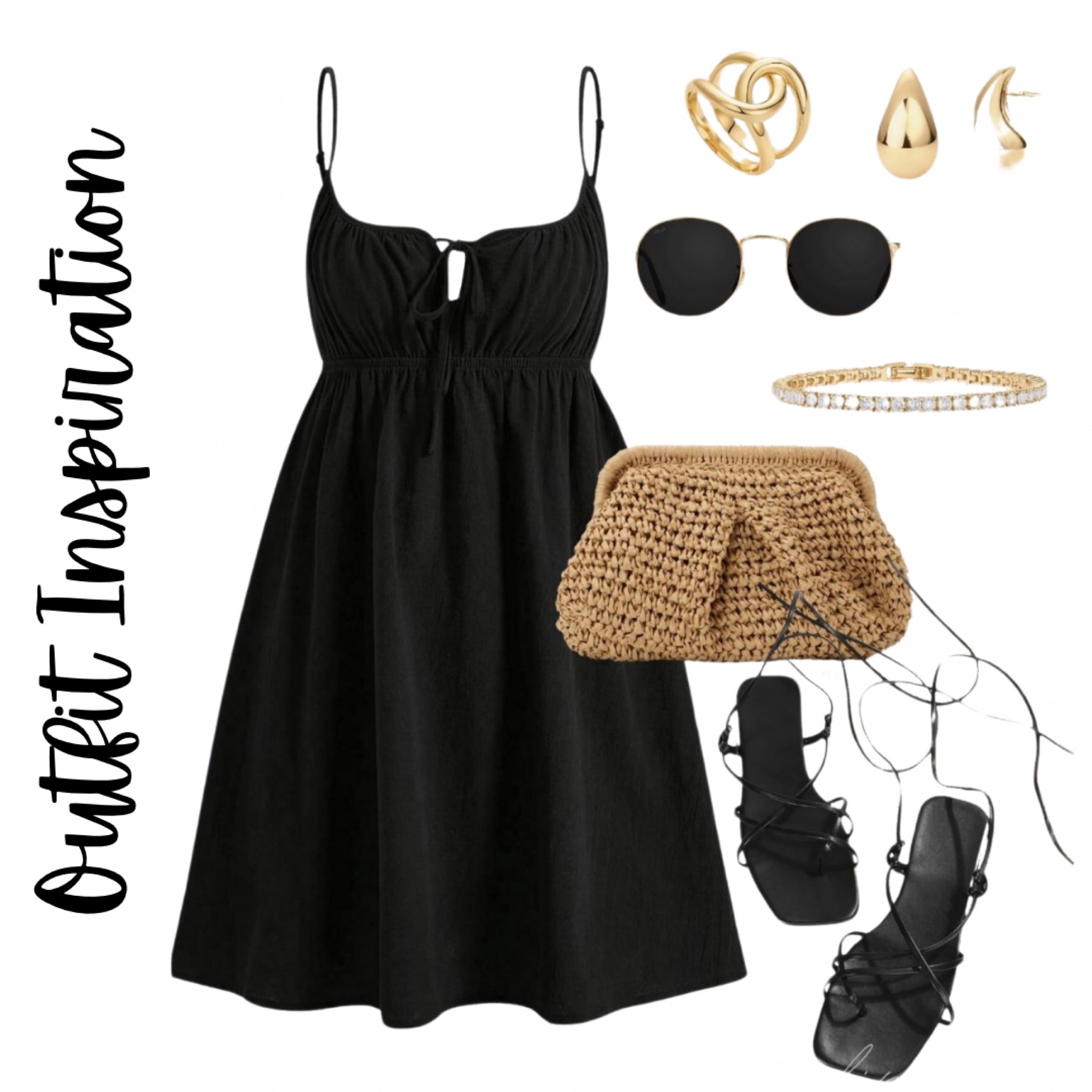 Here is a cute, warm weather #outfitidea featuring pieces from #Amazon 

Getting cute things delivered to your doorstep in two days? Yes please! 

#OutfitInspiration #OOTD #SummerOutfit #LittleBlackDress #LacedUpSandals 