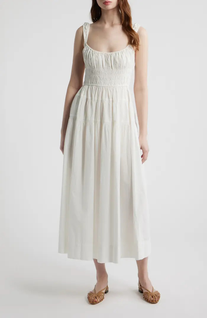 Clover Organic Cotton Poplin Tiered Sundress | Nordstrom