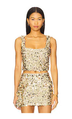 Show Me Your Mumu Mixer Top in Gold Metallic from Revolve.com | Revolve Clothing (Global)