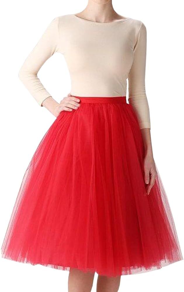 Wedding Planning Women's A Line Short Knee Length Tutu Tulle Prom Party Skirt | Amazon (US)