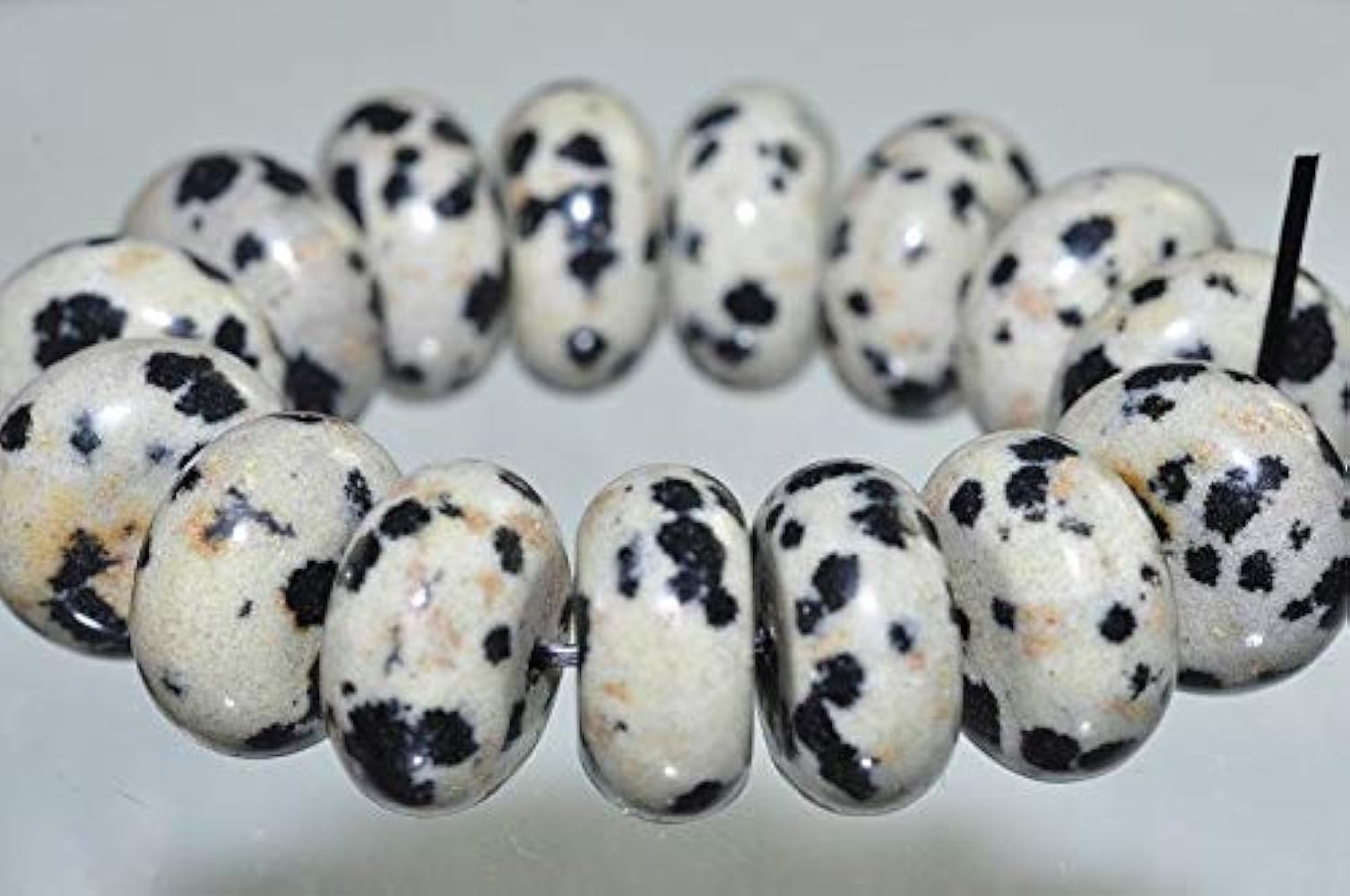 ✦ Bella-gems ✦ 15 Pcs 12x6mm Lovely~Natural DALMATIAN JASPER Large Rondelle Beads - J1003 | Amazon (US)