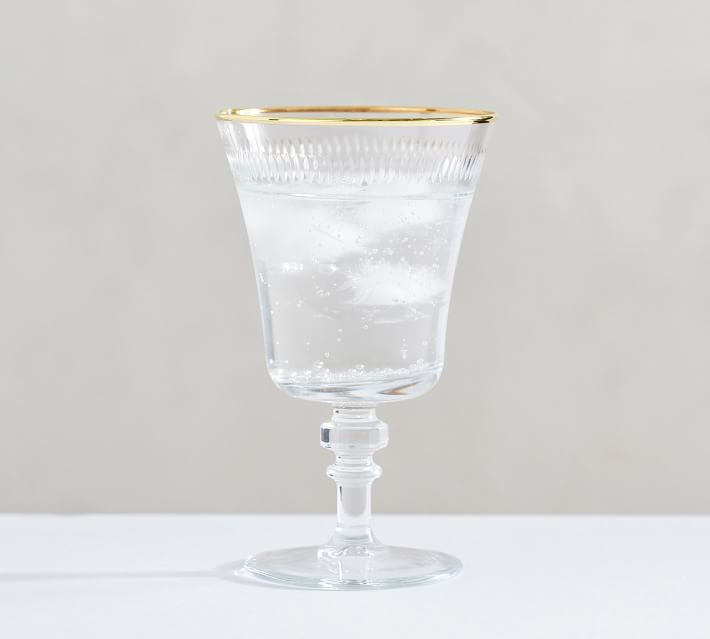 Etched Gold Rim Glassware Collection | Pottery Barn (US)