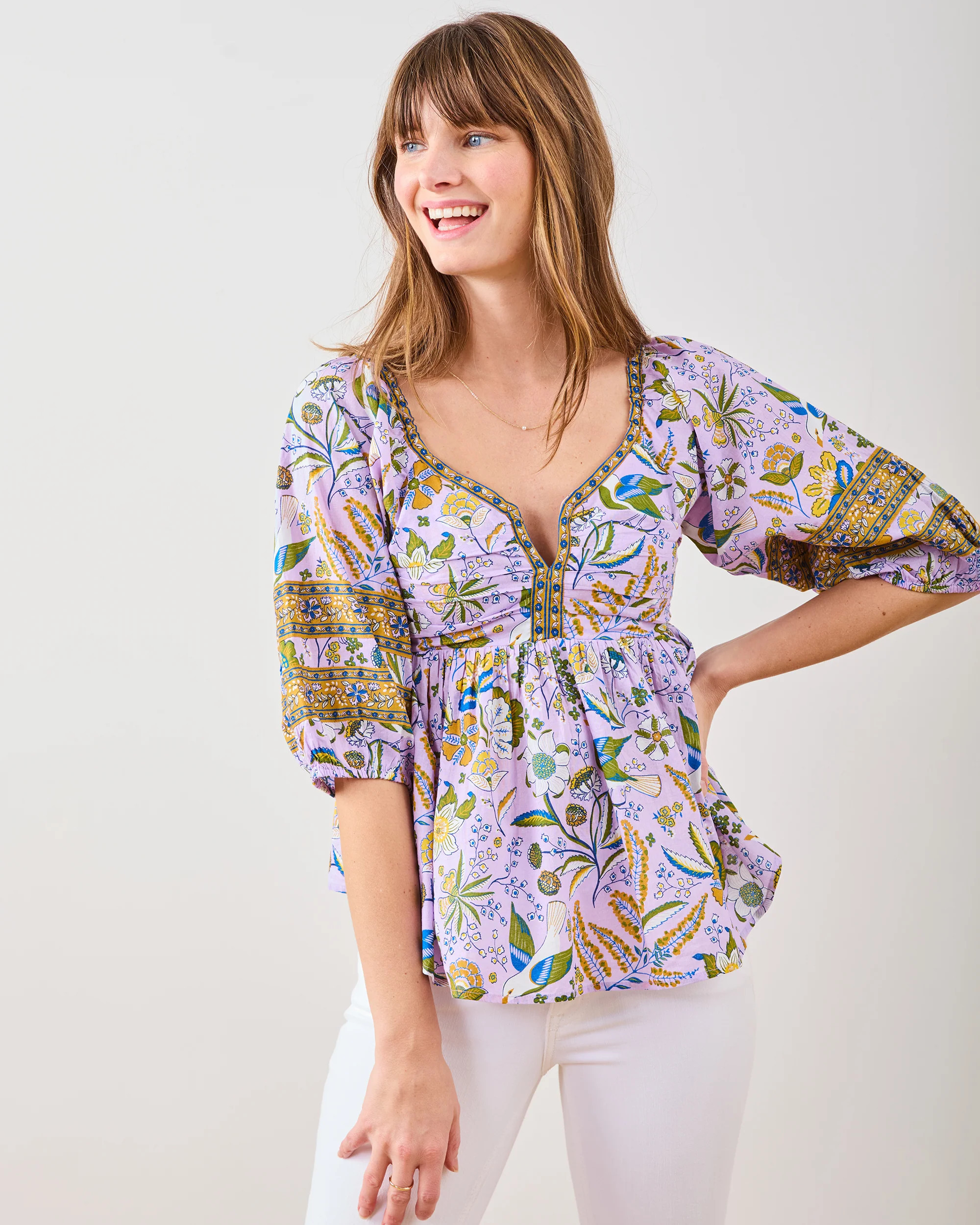Painter's Garden - Jasmine Blouse - Lavender - Printfresh | Printfresh