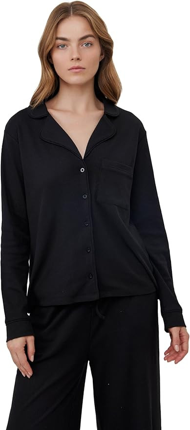 Gottex Beach Life Sandy Days Loungewear Top - Button Up Closure, Front Pocket, Long Sleeved, Bott... | Amazon (US)