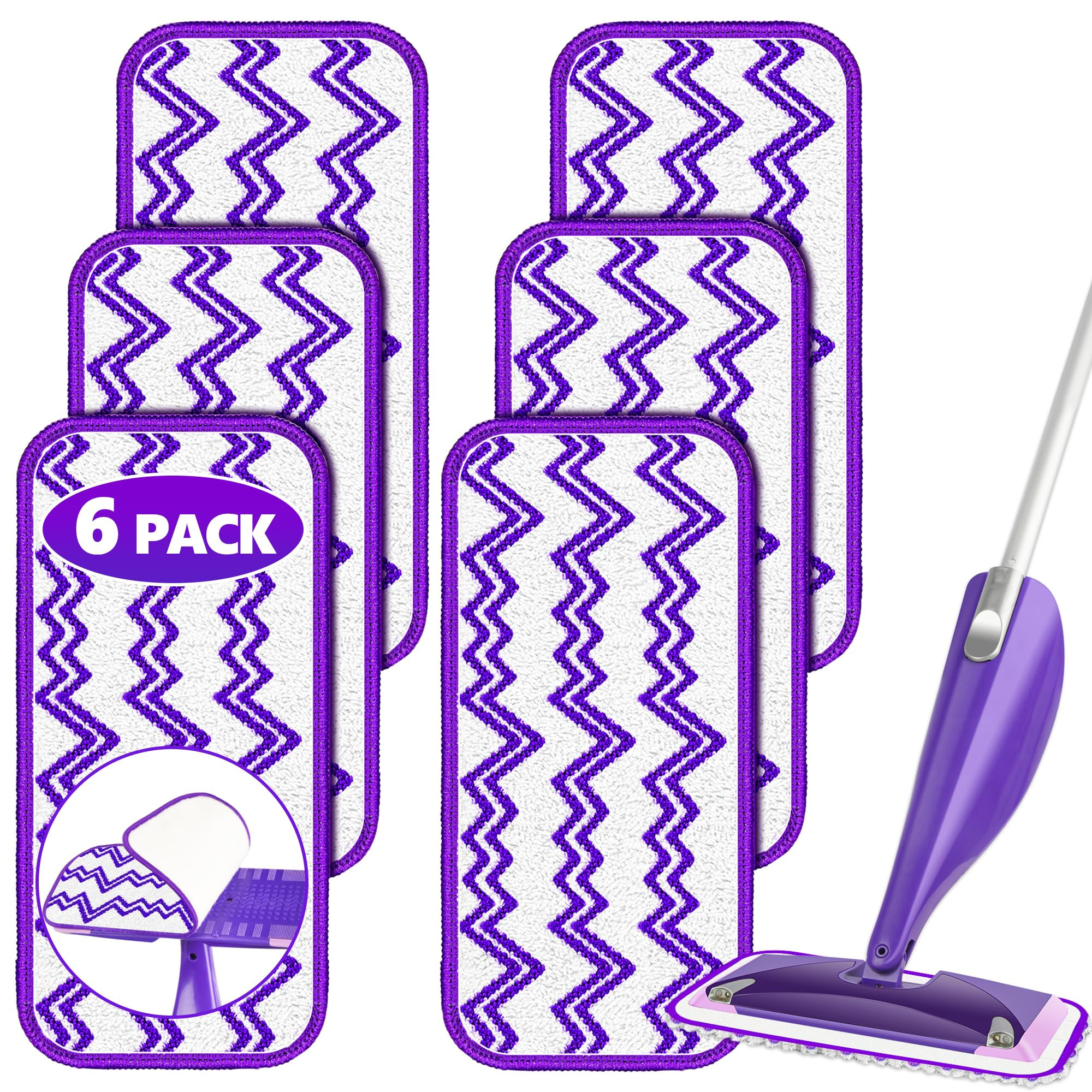 Reusable Mop Pads Refills Compatible with Swiffer Wet Jet Spray Mop, Wet Pads Refill WetJet Pads ... | Amazon (US)