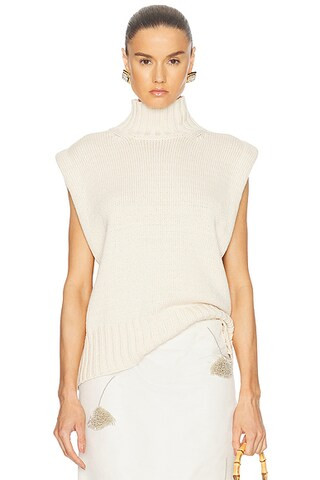 Cashmere Cotton Turtleneck Vest | FWRD 