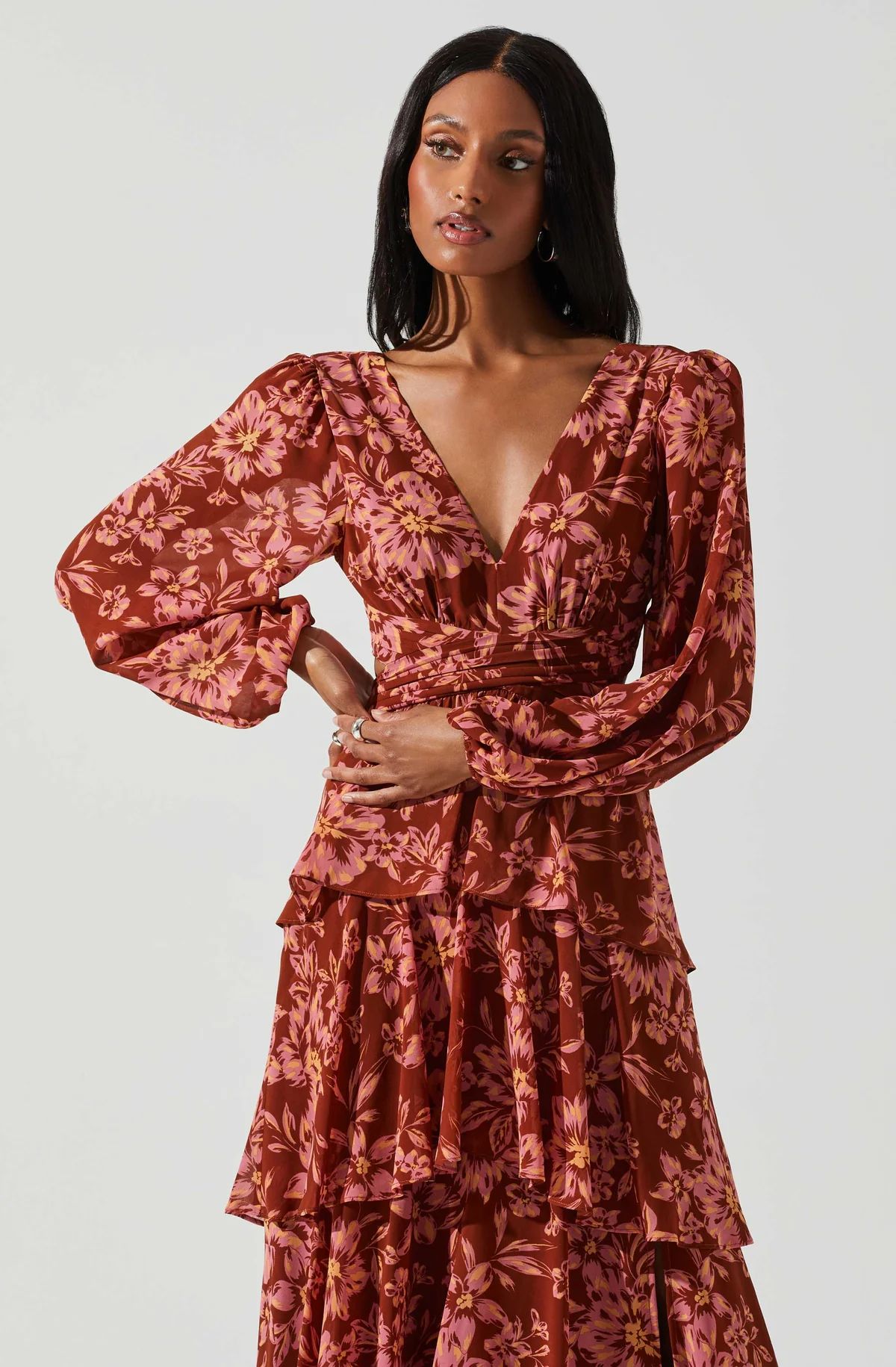 Anora Floral Tiered Maxi Dress | ASTR The Label (US)