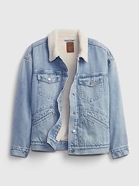 Oversized Denim Sherpa Jacket | Gap (US)