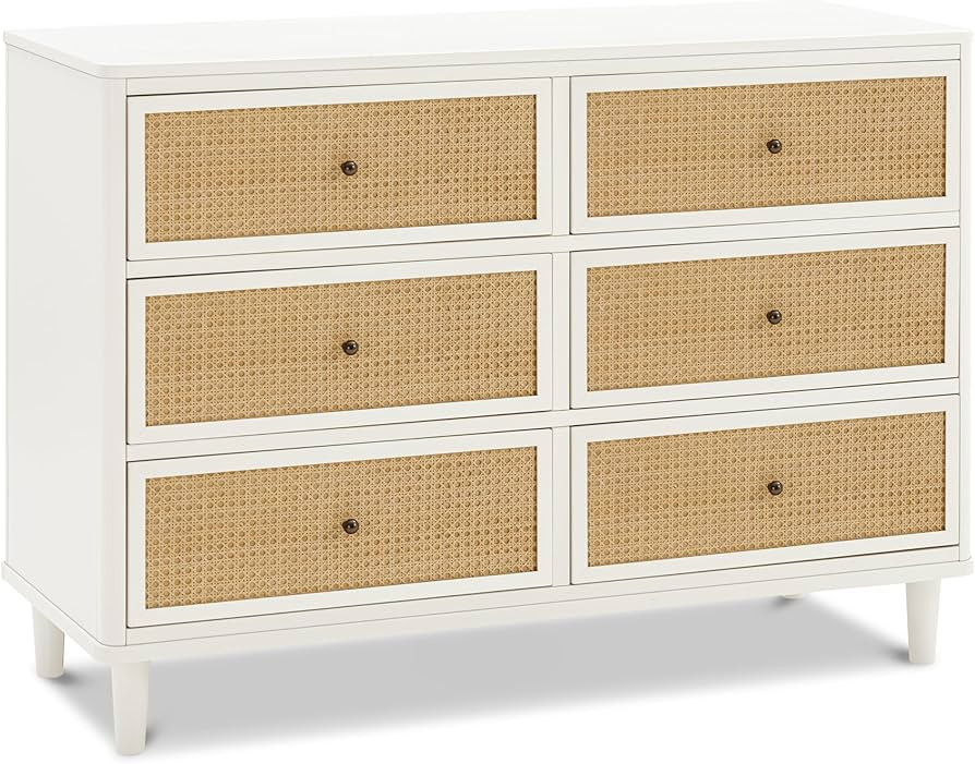 Namesake Marin with Cane 6 Drawer Dresser Warm White and Honey Cane | Amazon (US)