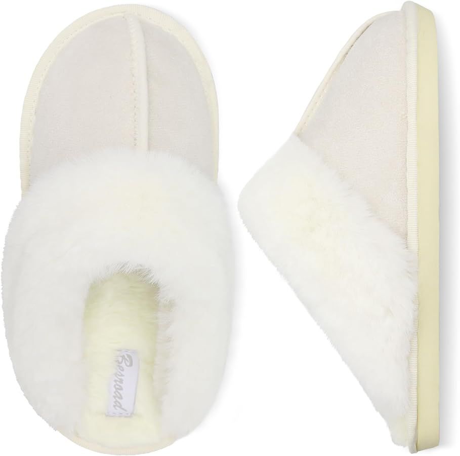 Besroad Winter Fuzzy House Slippers Sandals Plush Faux Fur Fluffy Flats Slippers Warm Slide Shoes... | Amazon (US)