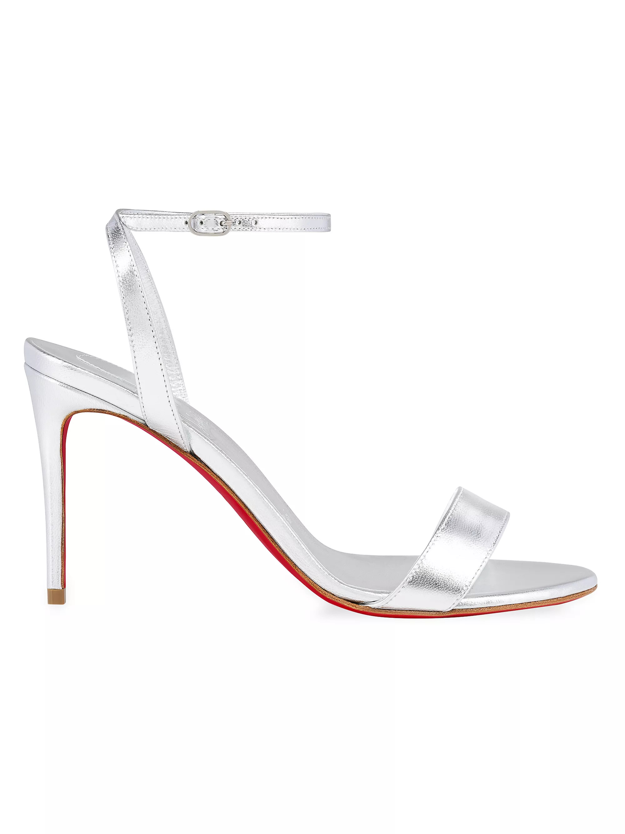 Shop Christian Louboutin Loubigirl 85MM Metallic Leather Sandals | Saks Fifth Avenue | Saks Fifth Avenue