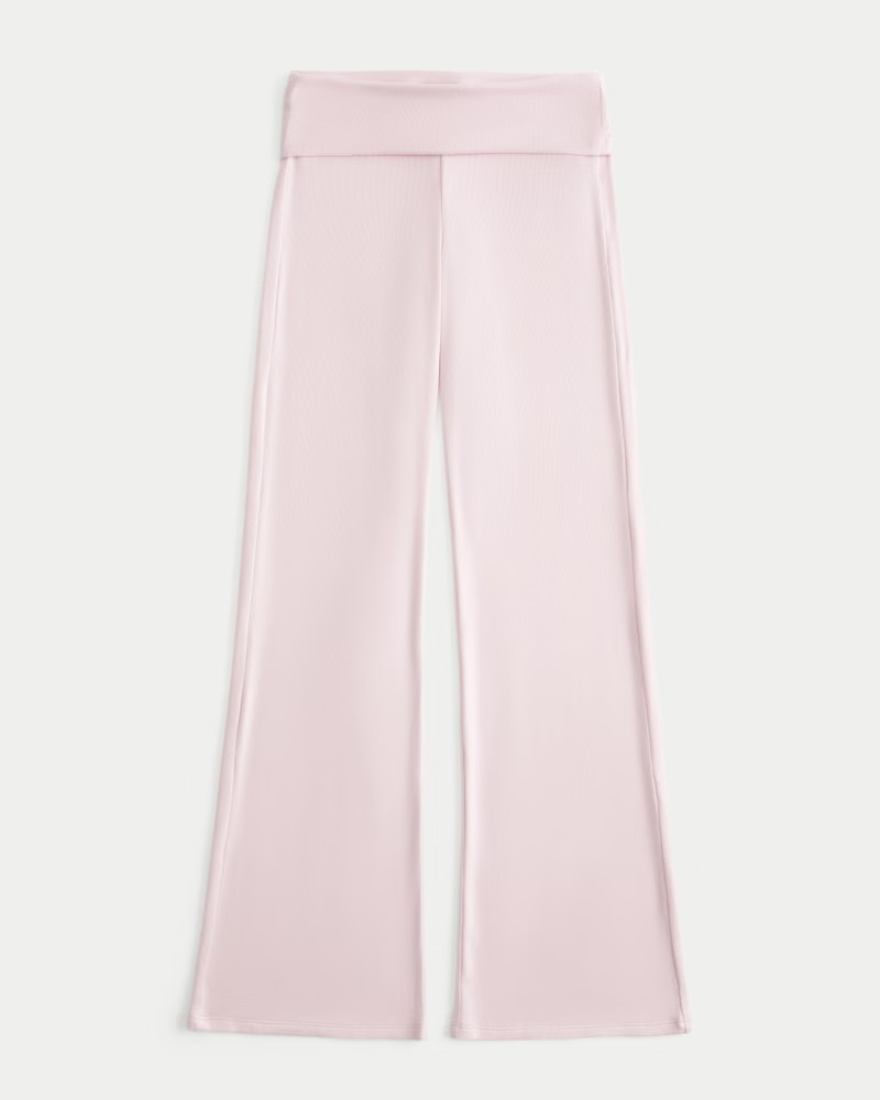 Women's Cozy Knit Foldover Waist Flare Pants | Women's Bottoms | HollisterCo.com | Hollister (US)