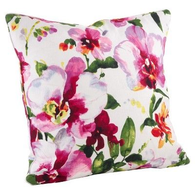 Watercolor Floral Print Throw Pillow (20") - Saro Lifestyle | Target