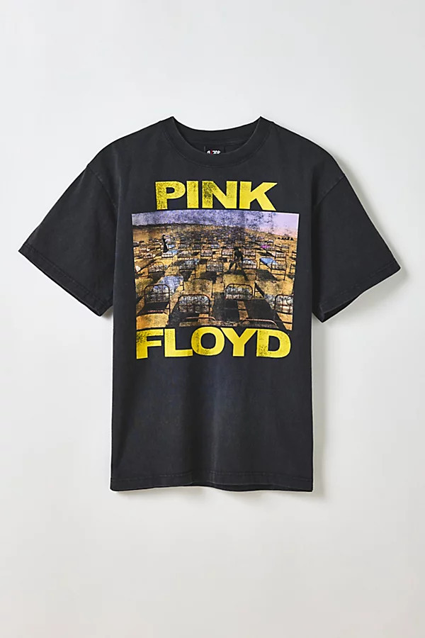 Pink Floyd 1987 Tour Graphic Heavyweight Cotton Tee in Black, Men's at Urban Outfitters | Urban Outfitters (US and RoW)