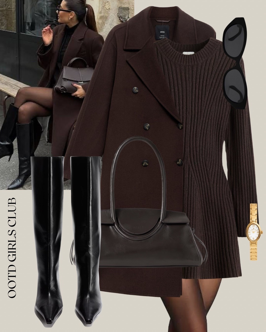 Chocolate brown coat styling 

#LTKeurope #LTKautumn #LTKuk