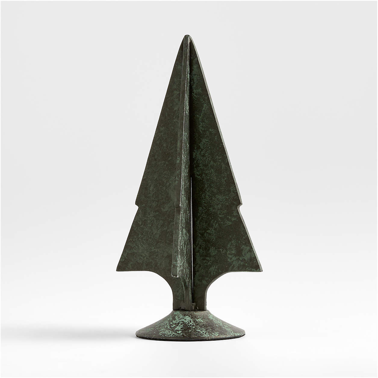 Green Verdigris Metal Holiday Tree Large 14" | Crate & Barrel | Crate & Barrel