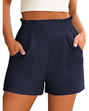ANRABESS Shorts for Women Summer Casual Elastic High Waisted Wide Leg Cute Dressy 2026 Vacation B... | Amazon (US)