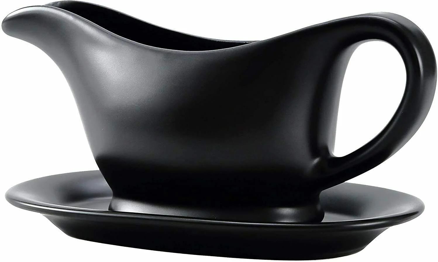 Bruntmor Ceramic Gravy Boat & Tray For Salad Dressings, Milk, Broth 11 Oz Black - Walmart.com | Walmart (US)