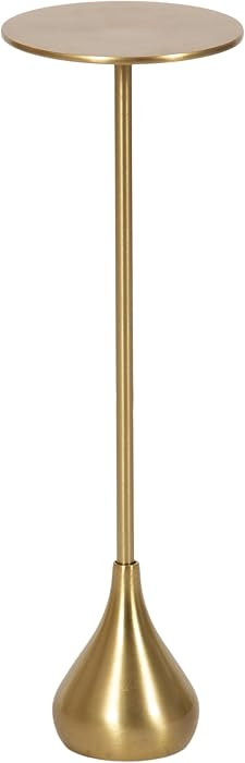 Kate and Laurel Hersi Decorative Modern Pedestal Drink Table; 7 x 7 x 20; Gold; Cast Aluminum Min... | Amazon (US)