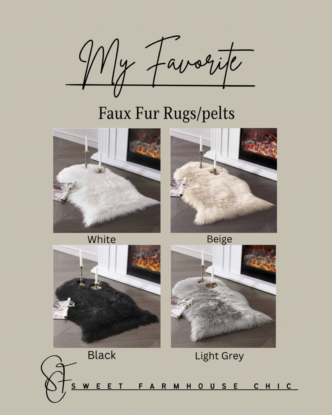 My favorite faux fur rugs/pelts!!

These are so cozy and look amazing over a chair, on a table or as a rug.



#LTKhome #LTKSeasonal #LTKHoliday