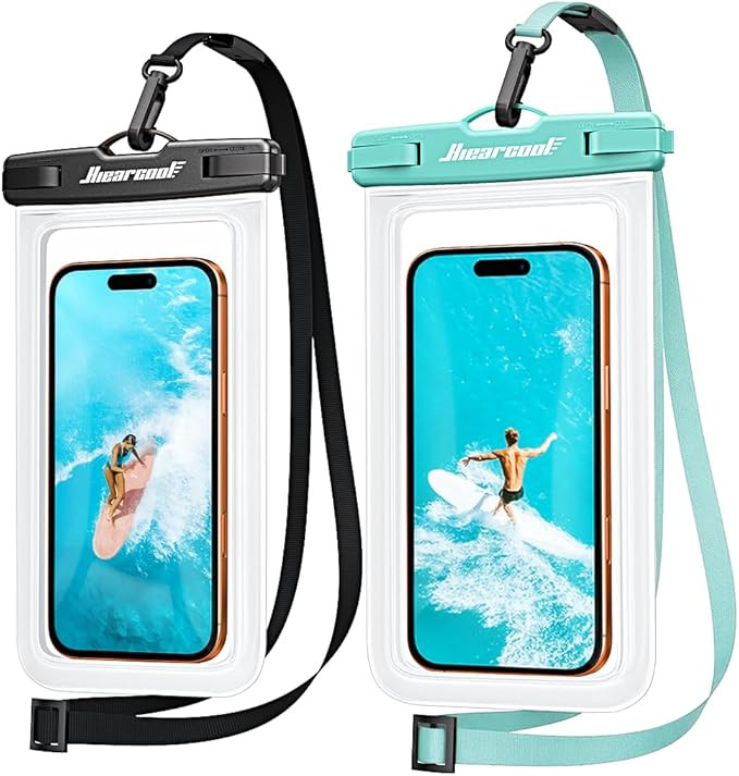 Hiearcool Waterproof Phone Pouch 2 Pack, IPX8 Dry Bag with Lanyard, Touch Screen Compatible for i... | Amazon (US)
