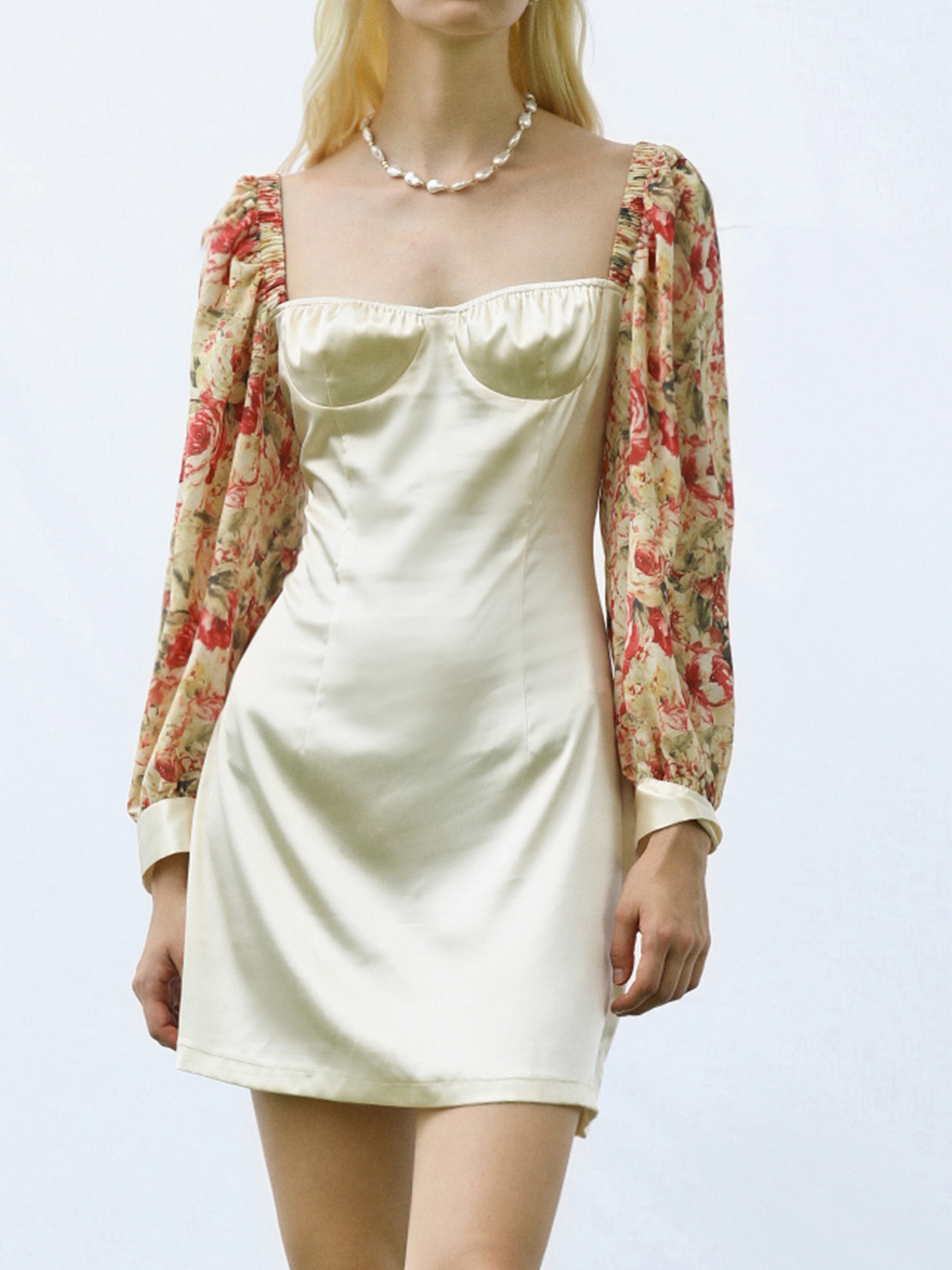Museum Date Silk Mini Dress - Cider | Cider