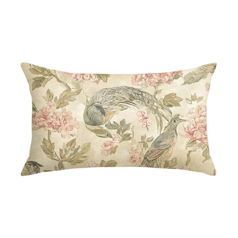 Sm:)e Chinoiserie Flowers Birds Light Green Throw Pillow Cover, Cushion Case Outdoor Decoration f... | Walmart (US)