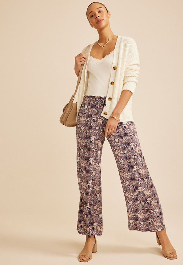 Printed Palazzo High Rise Pant | Maurices