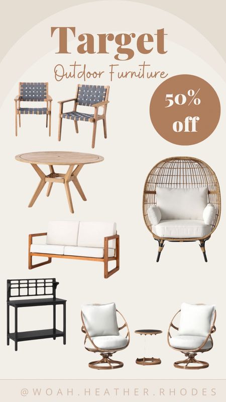 Target has some of their outdoor furniture 50% off right now! Lots of great quality pieces. This is the lowest prices I've seen some of these items before. Some things are already selling out because it's such a great deal! #target #outdoor #outdoorfurniture #furnituresale 

#LTKsalealert #LTKhome #LTKSeasonal
