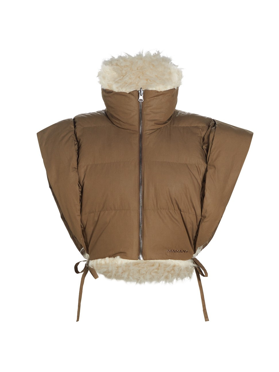 Women's Hoodali Faux-Shearling Reversible Crop Vest - Khaki | Saks Fifth Avenue