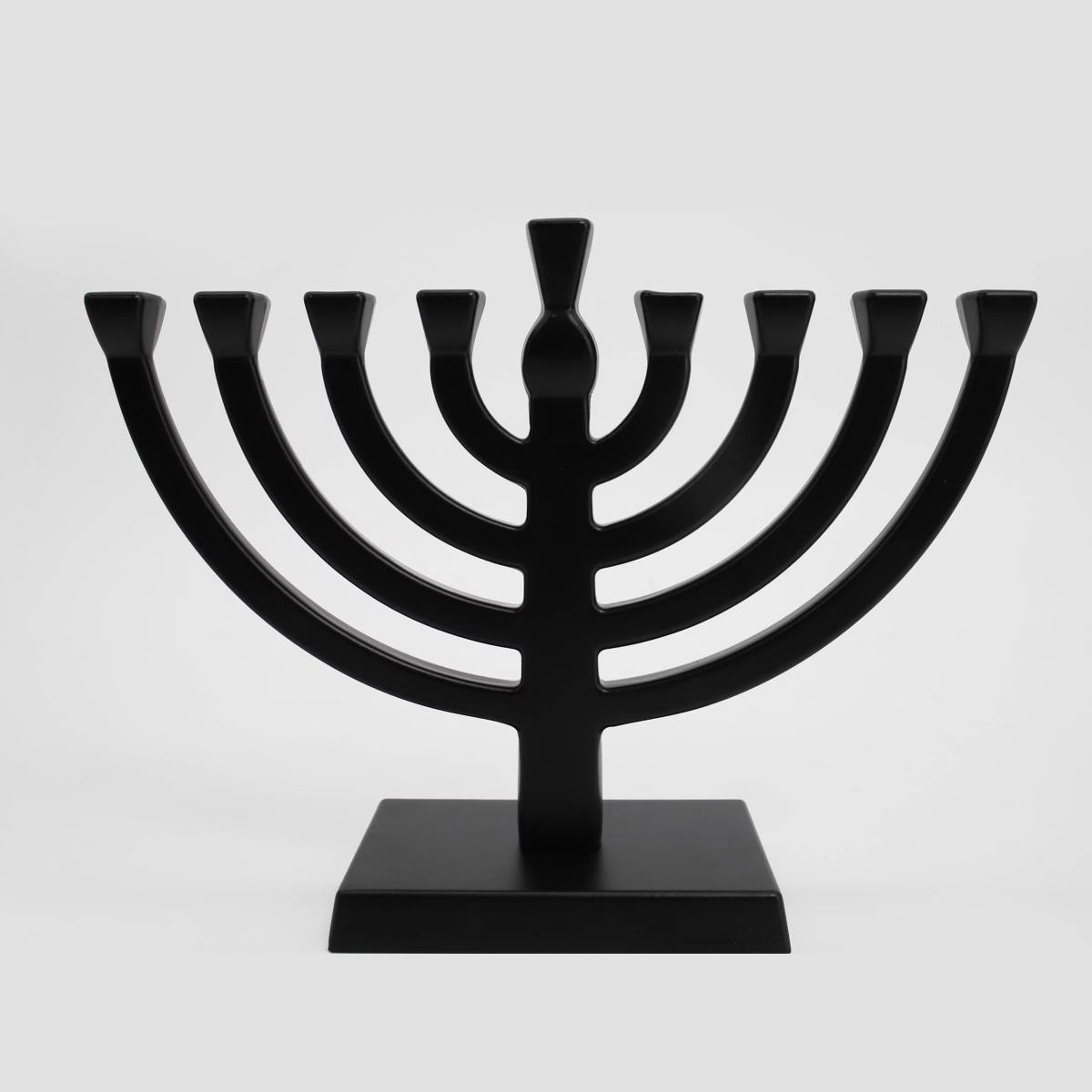 5.88"x7.75" Menorah Taper Aluminum Alloy Hanukkah Menorah Black - Spritz™ | Target