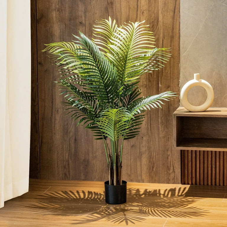 HiPlants 4ft Artificial Palm Plants, 4ft Fake Palm Tree, Pre Potted Faux Greenry Tree for Home De... | Walmart (US)