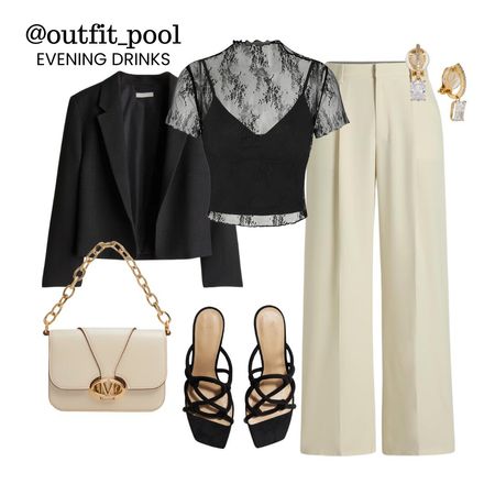 Black blazer, white pants, lacy top, black sandals, white bag, evening drinks outfit Follow me in the @LTK shopping app to shop this post and get my exclusive Black blazer, white pants, lacy top, black sandals, white bag, evening drinks outfit 

#LTKFindsUnder50 #LTKStyleTip #LTKWorkwear