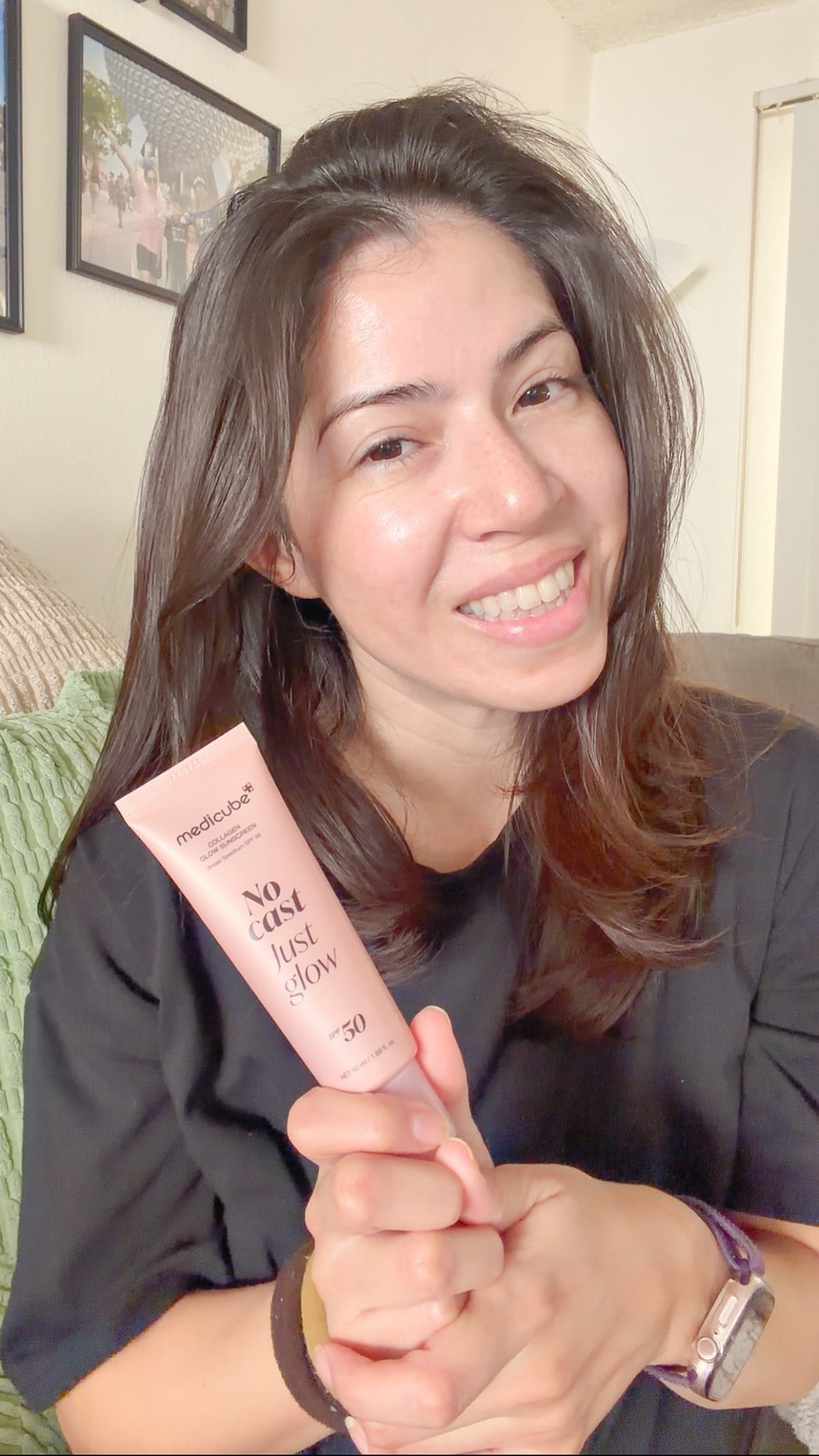 New favorite daily sunscreen. This Medicube No Cast Just Glow leaves my skin glowy without the sunscreen scent, white cast or greasiness. It goes on light and leaves my skin plump with a glow. Great for everyday.
#sunscreen 

#LTKselfcare #LTKBeauty #LTKOver40